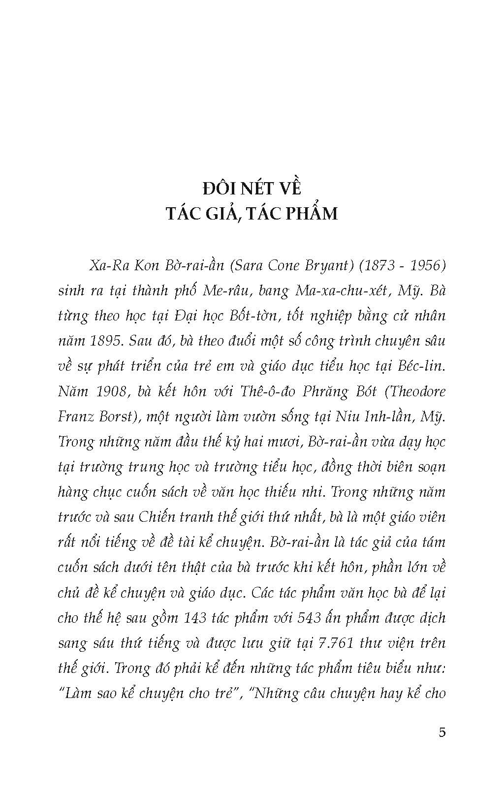 Truyện Kể Hay Nhất Dành Cho Trẻ Em - Sara Cone Bryant, Khổng Mai Phương dịch