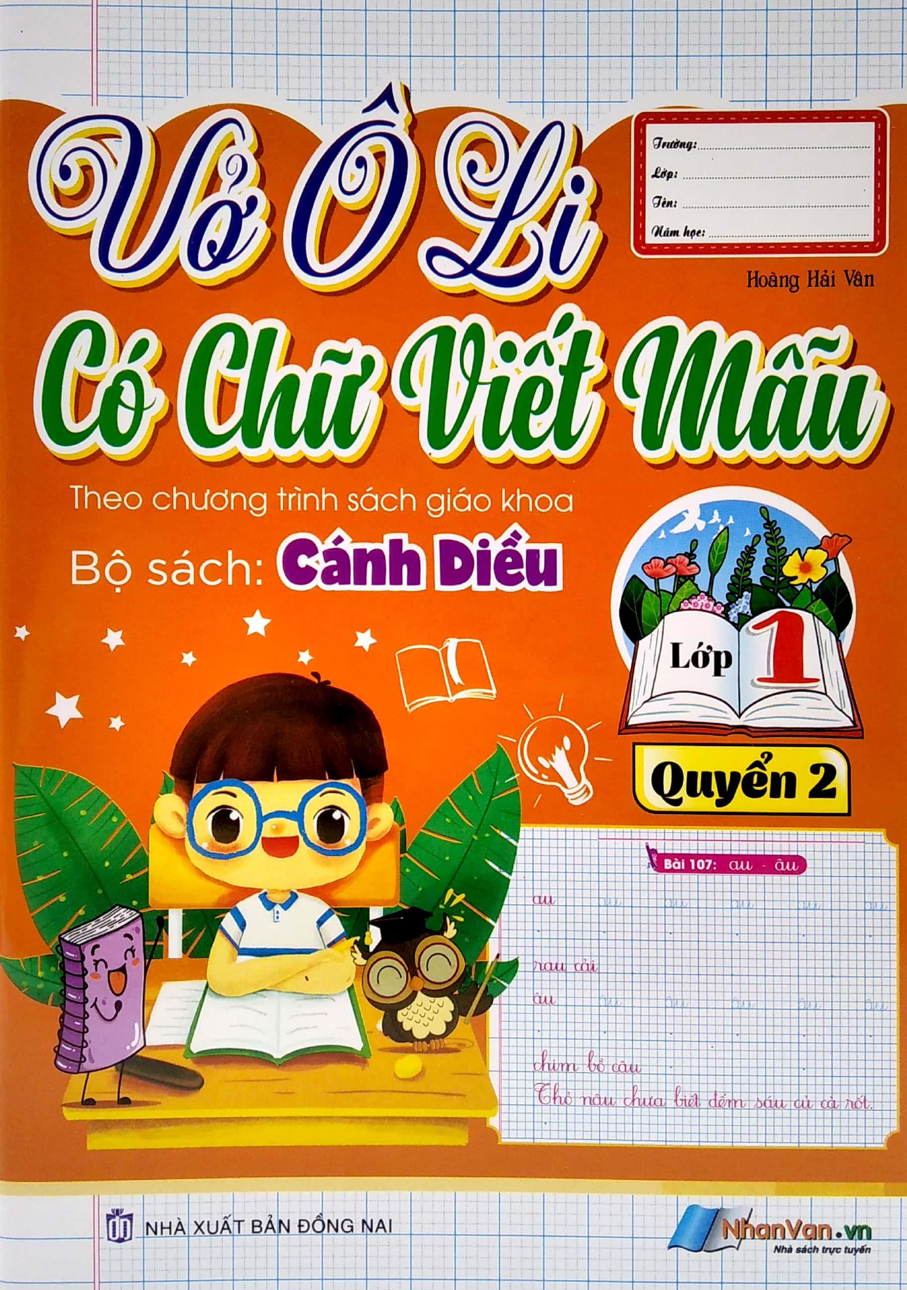 Vở Ô Li Có Chữ Viết Mẫu 1 - Quyển 2 - Cánh Diều
