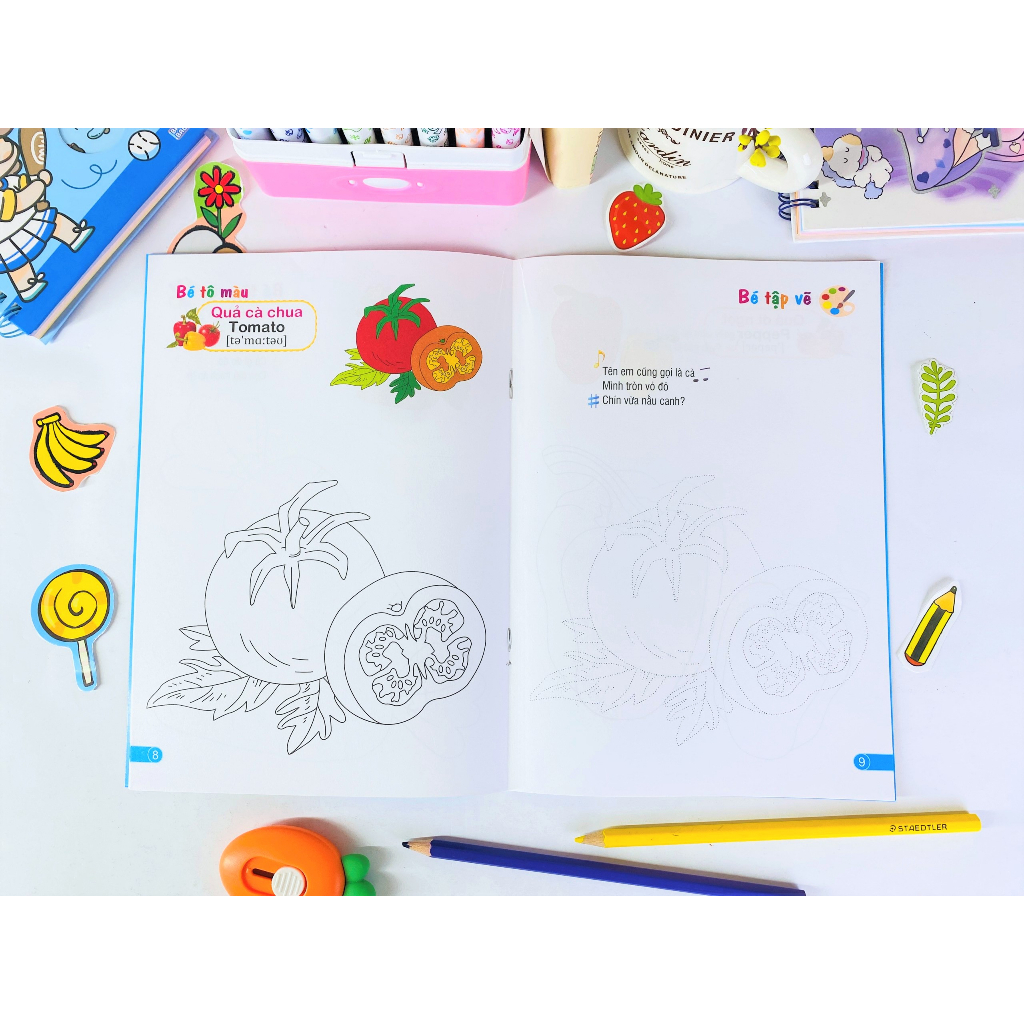 Sách - Bộ 9 cuốn Bé tập làm họa sĩ - Bé tô màu (Song ngữ Anh VIết) - ndbooks