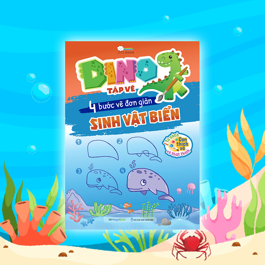 DINO tập vẽ - 4 bước vẽ đơn giản Sinh Vật Biển