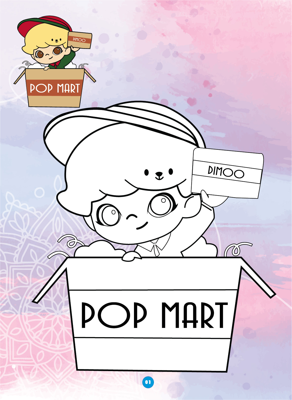 Sách - Bé tô màu ABBOOKS - Dimoo Dễ Thương, Hẹn Hò - Bộ 2 cuốn