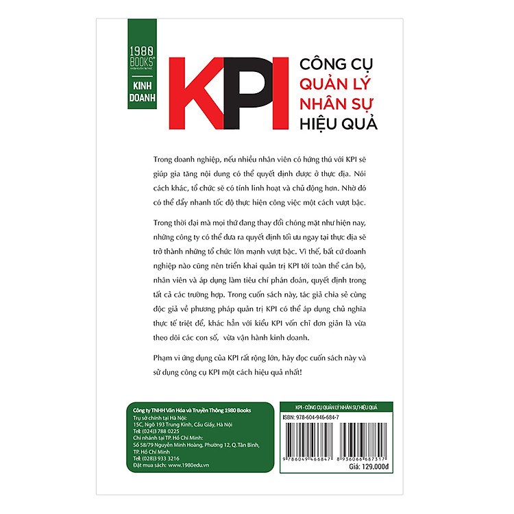 Sách: KPI - Công Cụ Quản Lý Nhân Sự Hiệu Quả