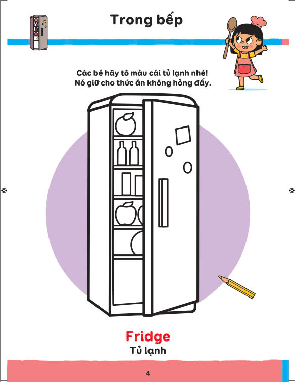 Sách - First Words Learn, Stick & Color - Học, Dán Và Tô Màu - ndbooks