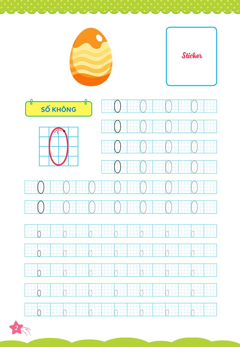 Cùng Khủng Long Học Nét Cơ Bản Quyển 2 (Chữ Số Đầu Tiên) Bé Gái