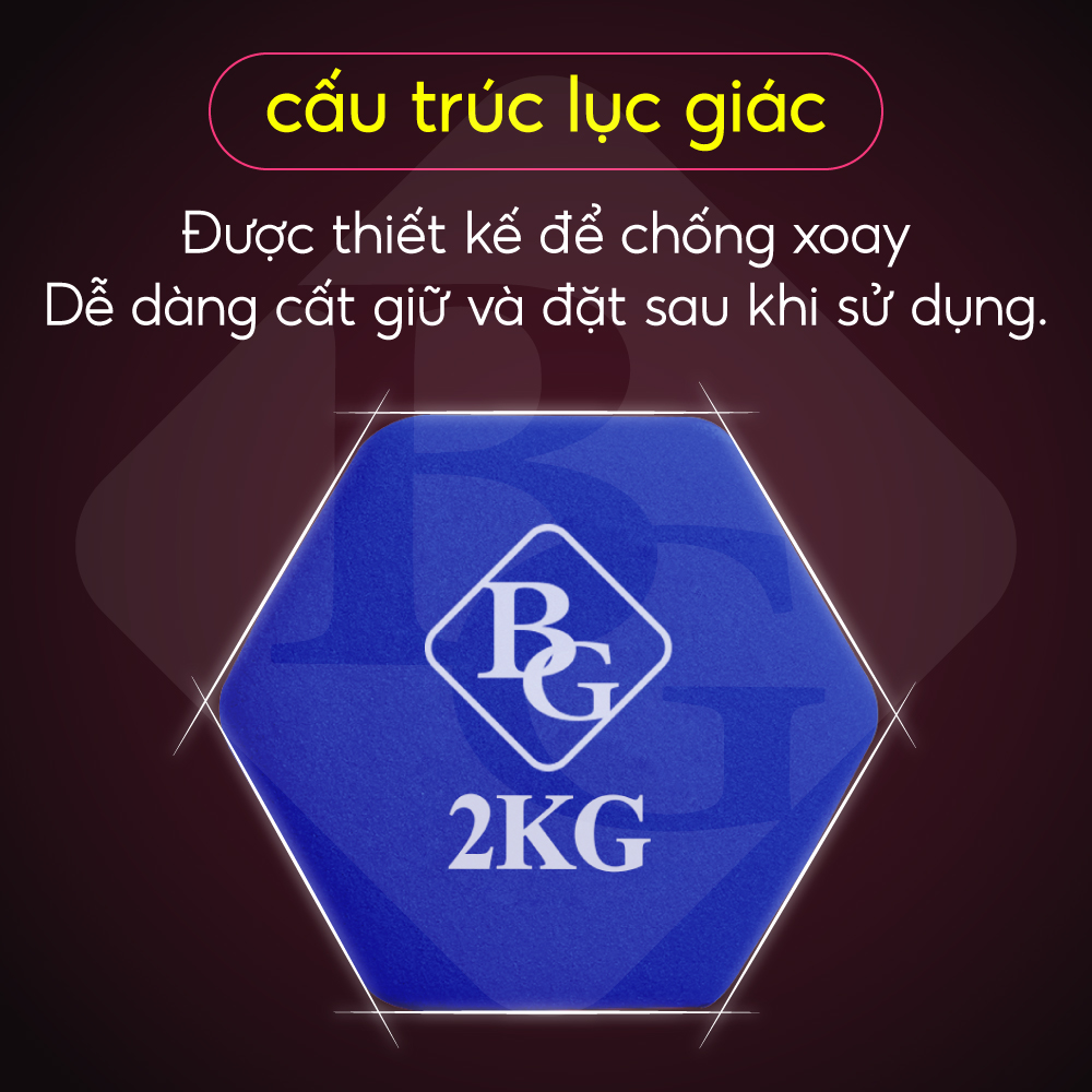 Bộ 2 tạ tay lõi sắt Q304 bọc cao su, tạ tập tay cao su 1kg 2kg 3kg 4kg 5kg BG (hàng nhập khẩu)