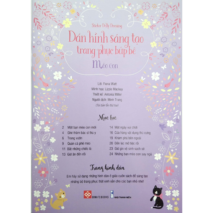 Sticker Dolly Dressing - Dán Hình Sáng Tạo Trang Phục Búp Bê - Mèo Con