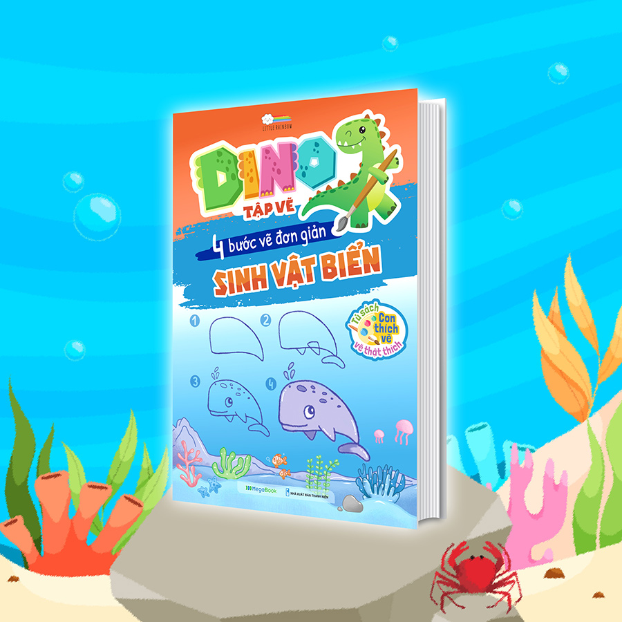 DINO tập vẽ - 4 bước vẽ đơn giản Sinh Vật Biển