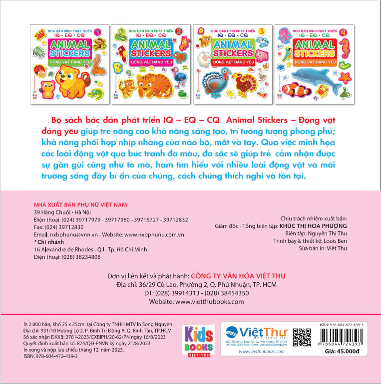 ANIMAL STICKER - Động vật đáng yêu - Bóc dán hình phát triển IQ-EQ-CQ
