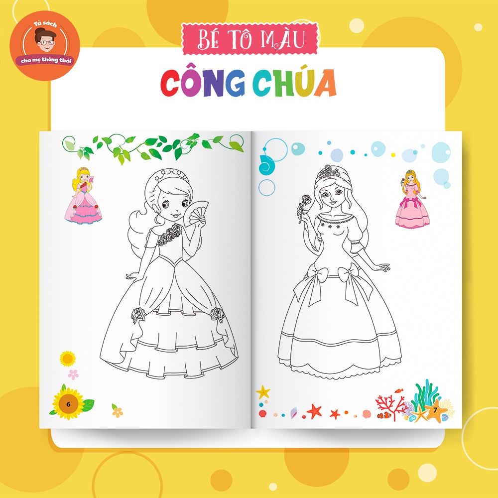 Sách- Túi Bé Tô Màu Công Chúa ( 6 Cuốn ) (ML)