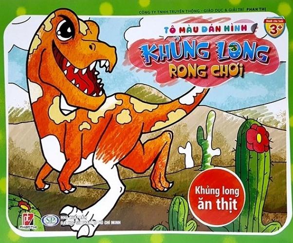 Bộ 4 cuốn Tô Màu Dán Hình: Khủng Long Rong Chơi