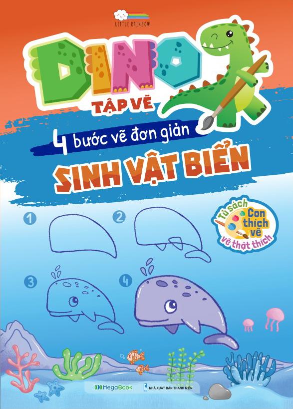 Dino Tập Vẽ - 4 Bước Vẽ Đơn Giản - Sinh Vật Biển