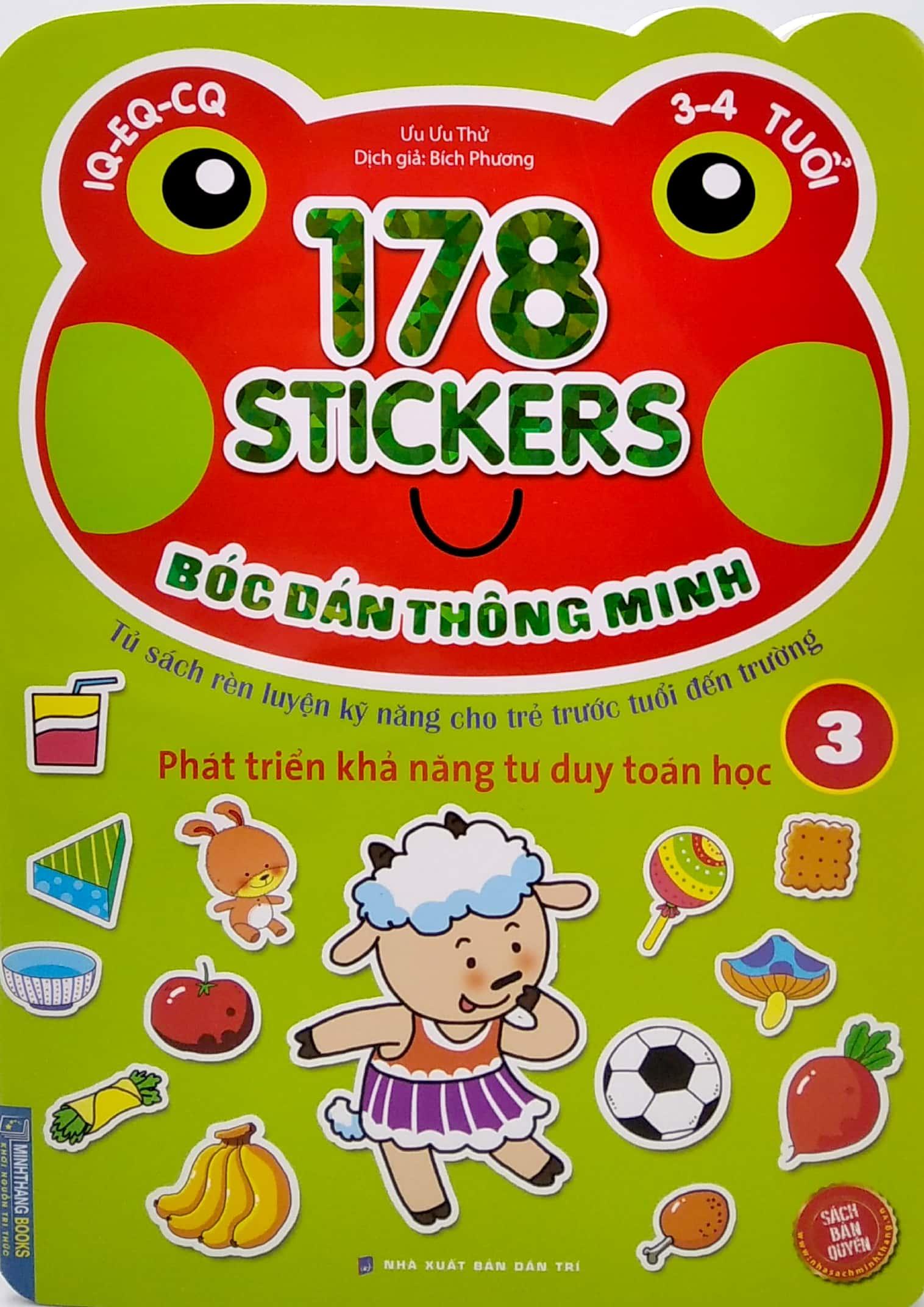178 Stickers - Bóc Dán Thông Minh Phát Triển Khả Năng Tư Duy Toán Học (3 - 4 Tuổi) - Tập 3