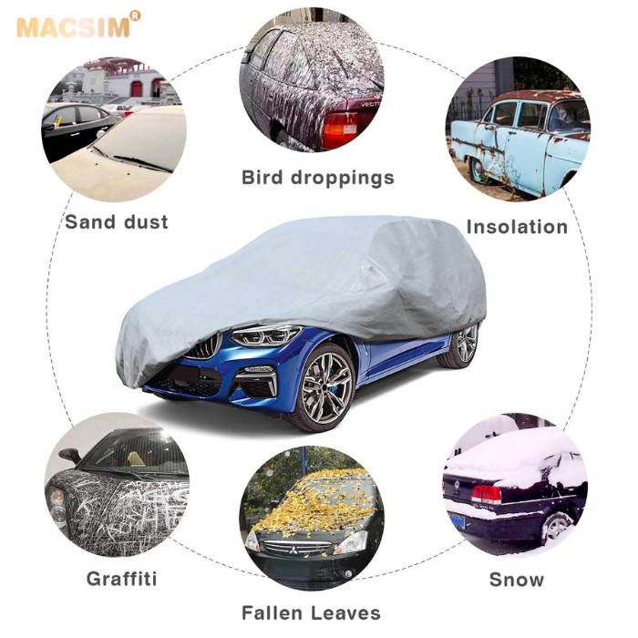 Bạt phủ ô tô chất liệu vải không dệt 3 lớp cao cấp thương hiệu MACSIM dành cho hãng xe Lexus LX570200 màu ghi-dùng trong nhà và ngoài trời