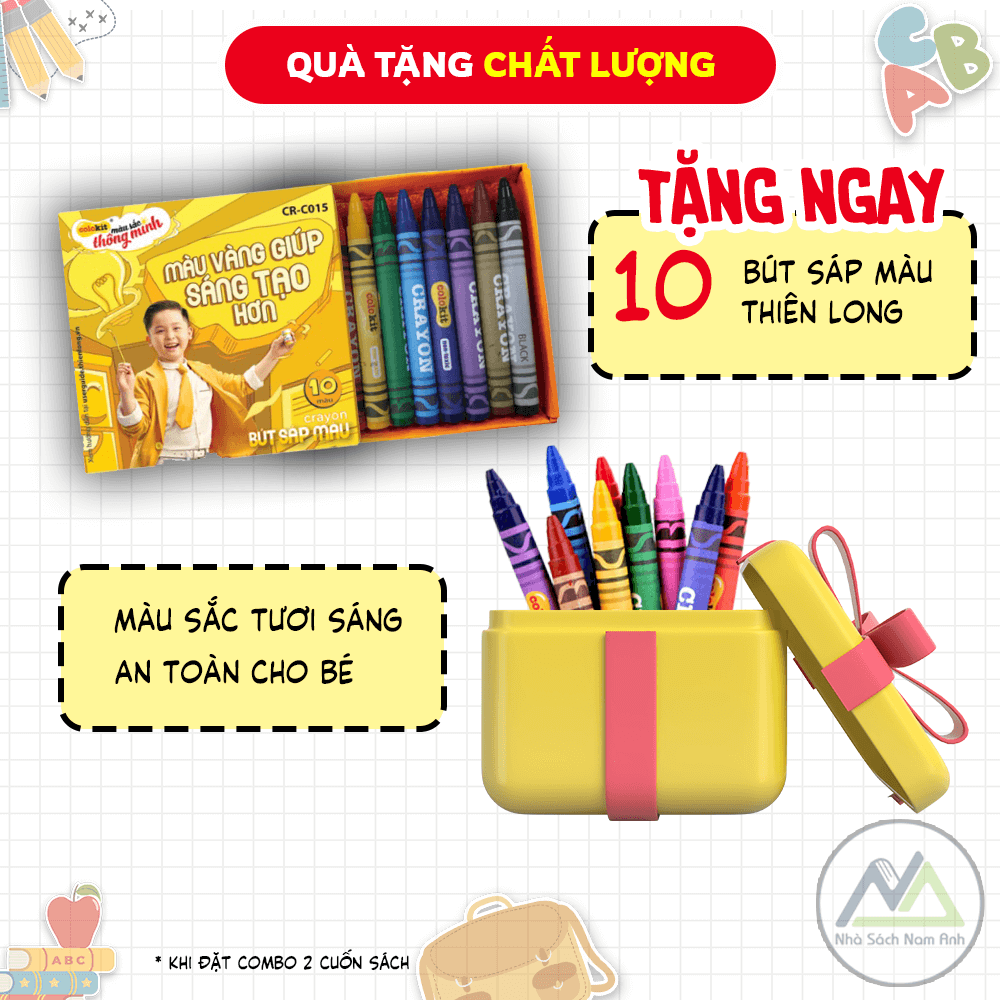 Combo Sách Làm Quen Chữ Cái Tiếng Việt - Tập 1 + 2 TẶNG BỘ BÚT SÁP MÀU THIÊN LONG - Tác giả Dr. Pencil & Rose