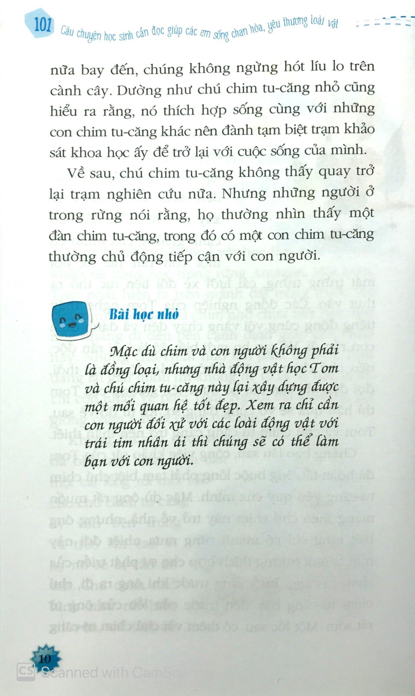 Kỹ Năng Sống - 101 Câu Chuyện Học Sinh Cần Đọc Giúp Các Em Sống Chan Hòa, Yêu Thương Loài Vật