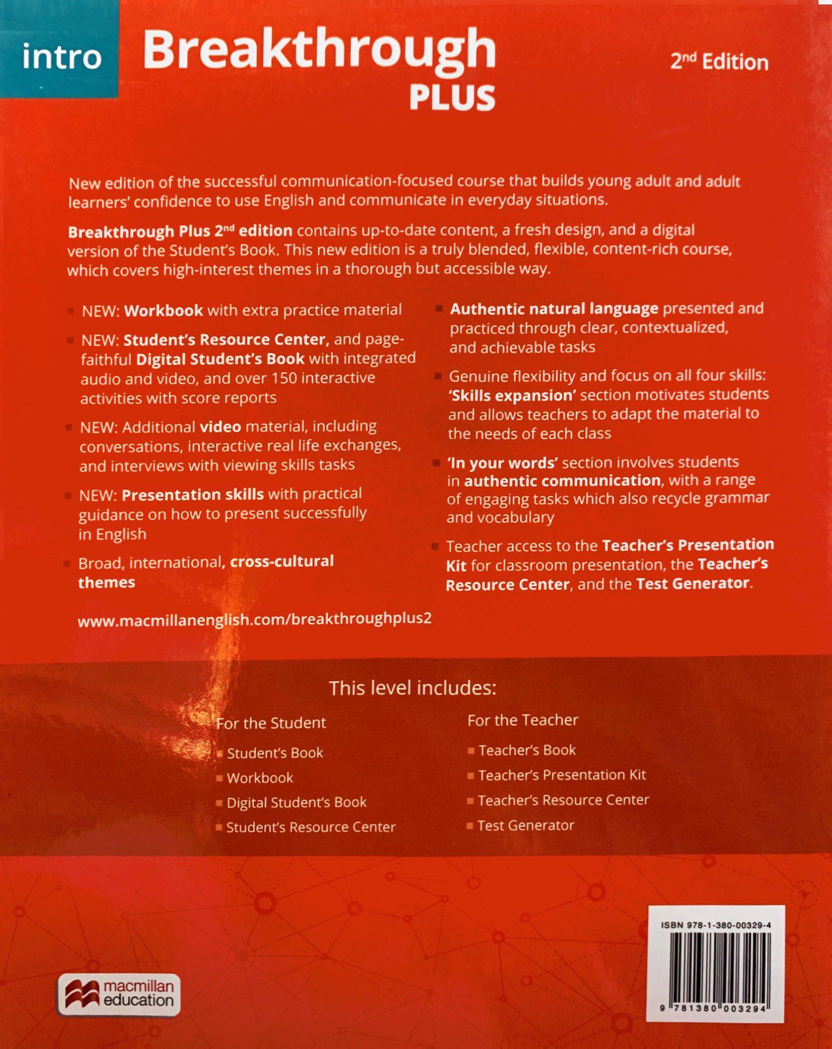 Breakthrough Plus 2nd Edition Intro Level Workbook Pack