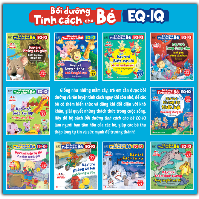 Bồi Dưỡng Tính Cách Cho Bé EQ IQ (2-8 Tuổi) - Dạy Trẻ Không Sợ Thất Bại (Song Ngữ ANH - VIỆT) (Sách Bản Quyền)