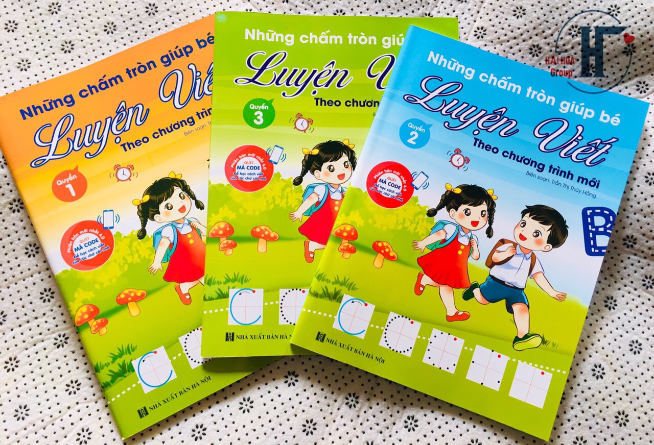 Sách- Combo 3 cuốn sách Những chấm tròn giúp bé Luyện Viết theo chương trình mới (Quét mã CODE để xem hướng dẫn)