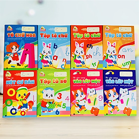 Sách-Combo 8 cuốn sách Tập Tô chữ Luyện viết theo chương trình mới loại dày 48 trang dành cho bé sẵn sàng vào lớp 1