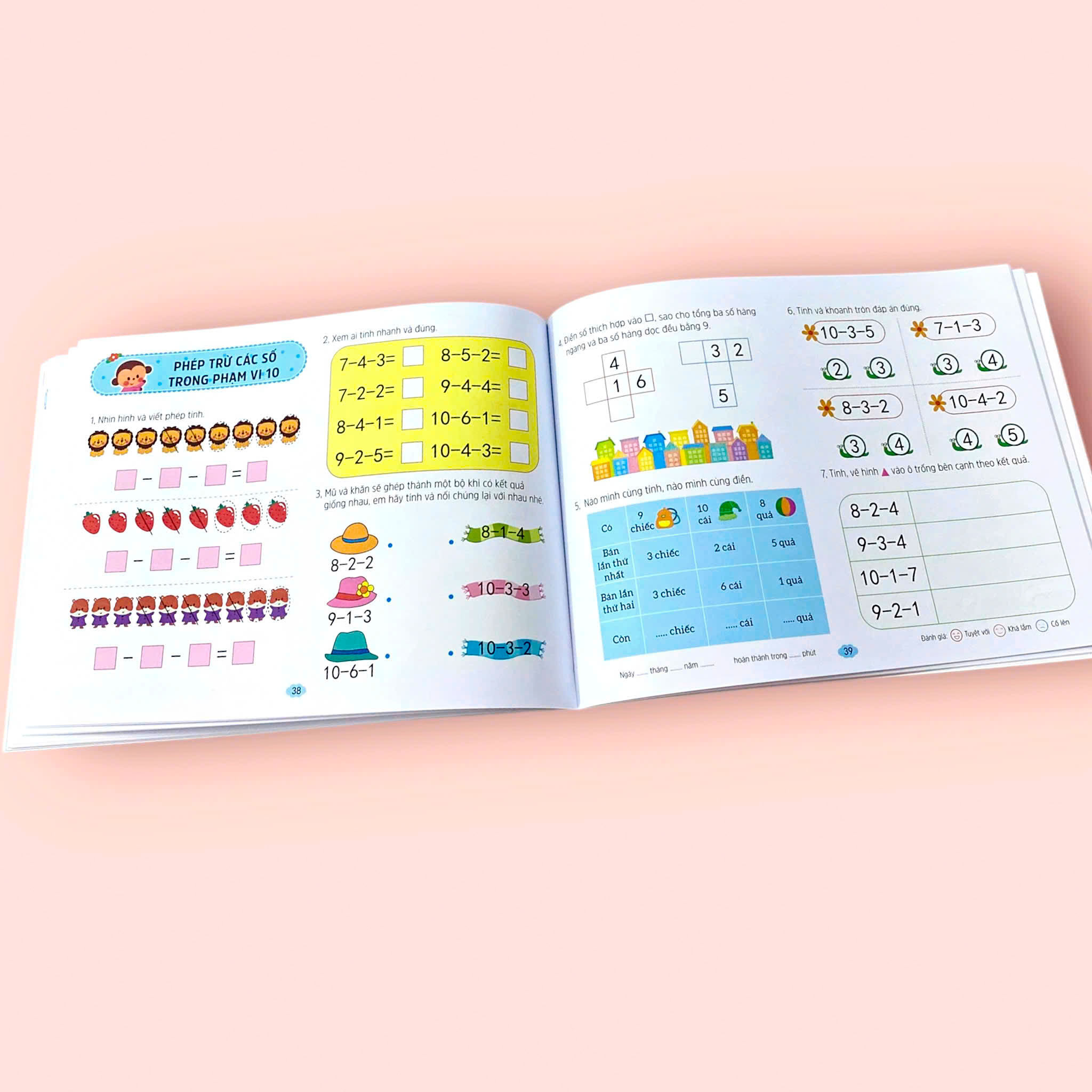 Sách cho bé - Toán Tiền Tiểu Học - Cộng Trừ Trong Phạm Vi 10 - Dành cho trẻ từ 4 tuổi