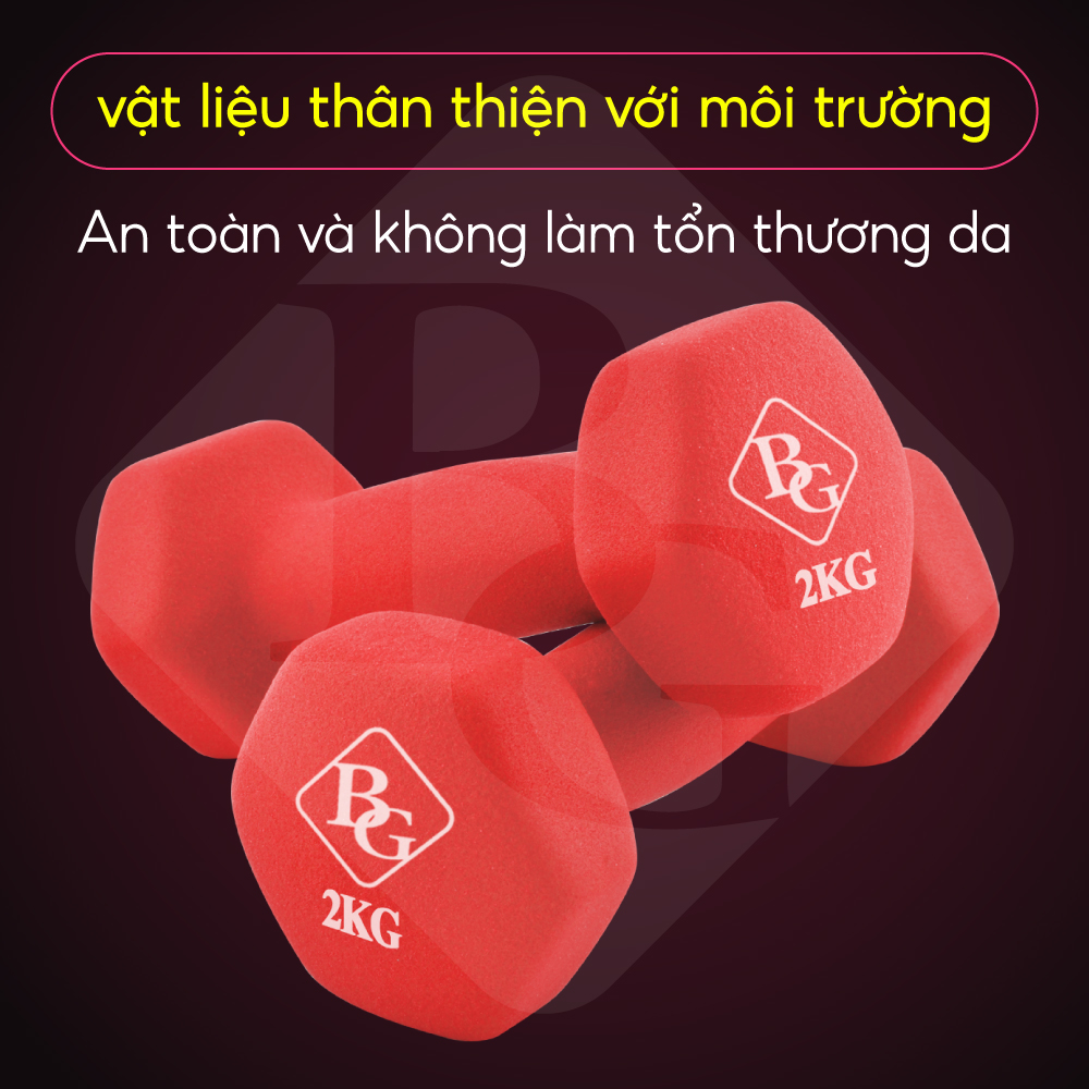 Bộ 2 tạ tay lõi sắt Q304 bọc cao su, tạ tập tay cao su 1kg 2kg 3kg 4kg 5kg BG (hàng nhập khẩu)