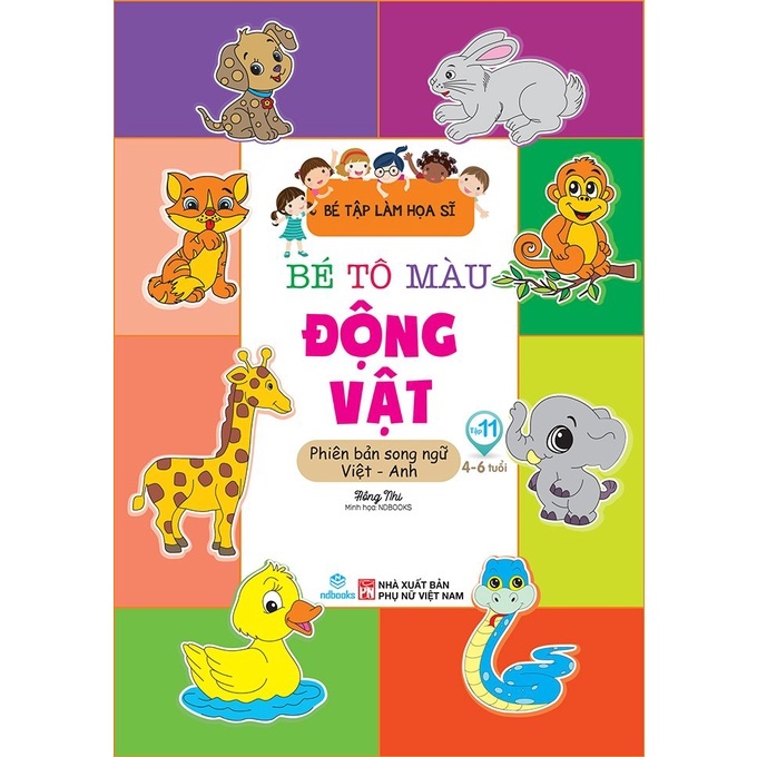 Sách - Bộ 9 cuốn Bé tập làm họa sĩ - Bé tô màu (Song ngữ Anh VIết) - ndbooks