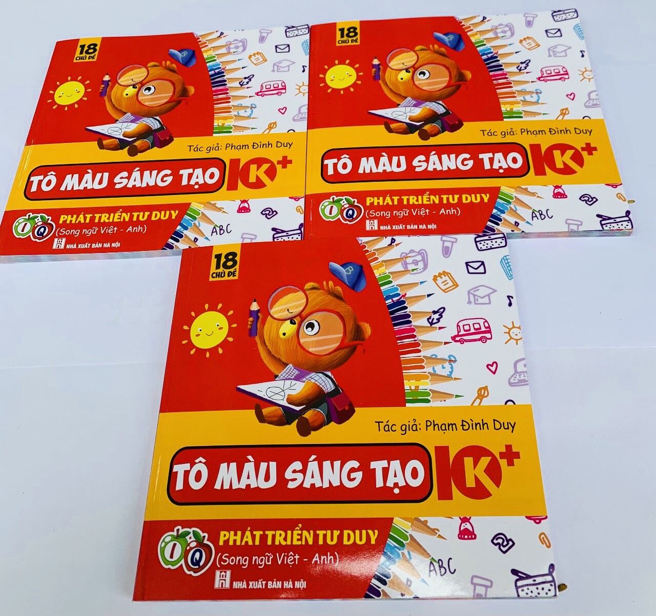 Sách- Tô màu Sáng Tạo IQ k+ 18 chủ đề dày 100 trang giúp bé Phát triển Tư Duy (Song ngữ Việt Anh)