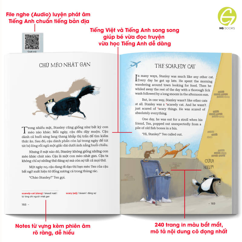 Sách Song Ngữ - 10 phút đọc truyện trước giờ đi ngủ: Truyện loài vật - Giúp Bé Phát Triển IQ và EQ