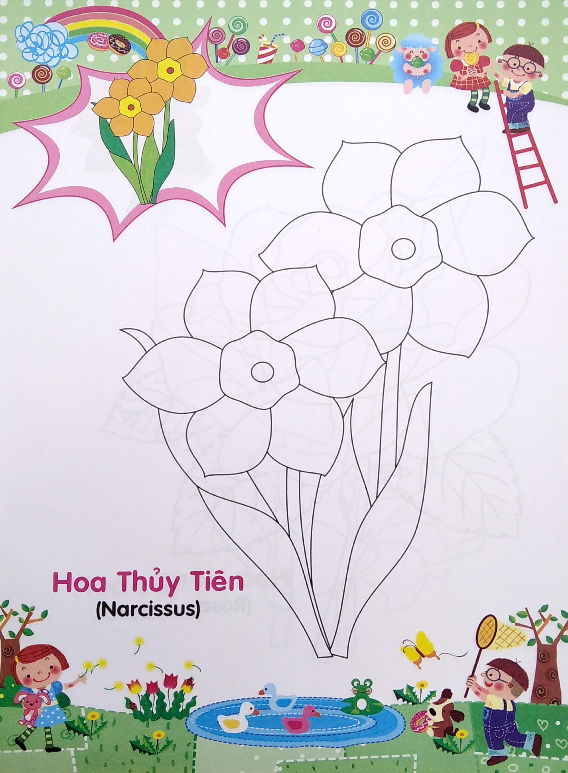 Bé Tập Tô Màu Và Học Tiếng Anh Theo Chủ Đề - Các Loài Hoa