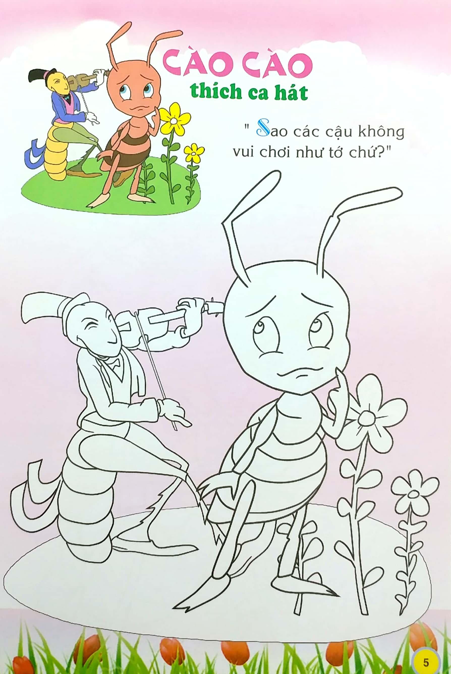 Em Đọc Ngụ Ngôn Và Tô Màu: Cào Cào Thích Ca Hát