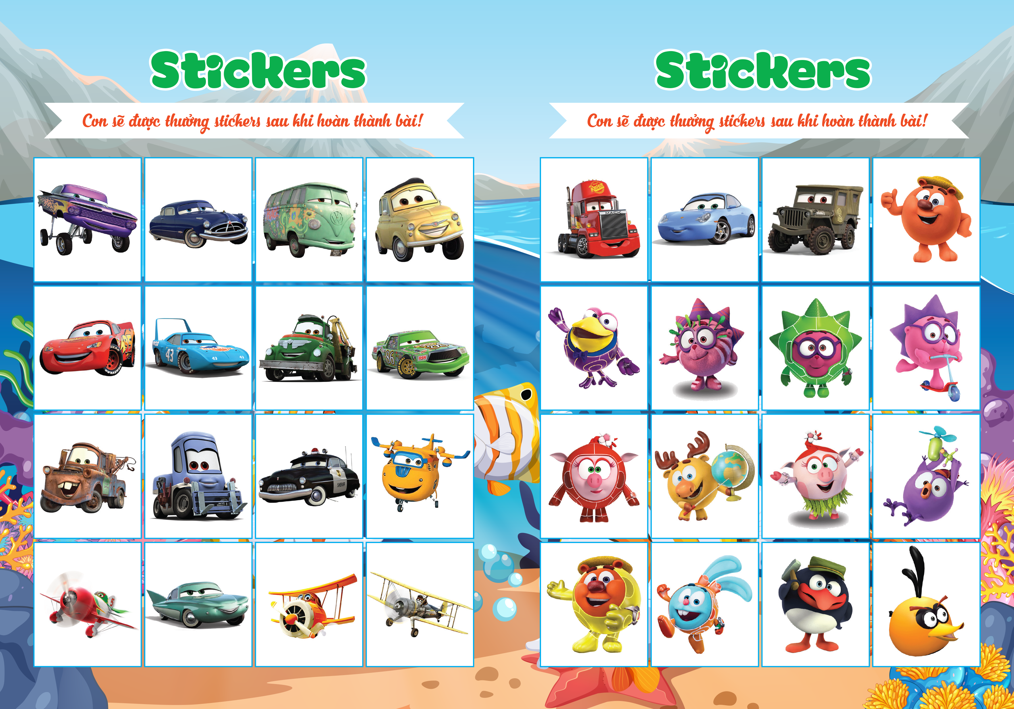 Cùng Khủng Long Tập Viết Chữ Cơ Bản - Chữ Cái Tiếng Việt Viết Hoa - Quyển 6 - Sticker Bé Trai