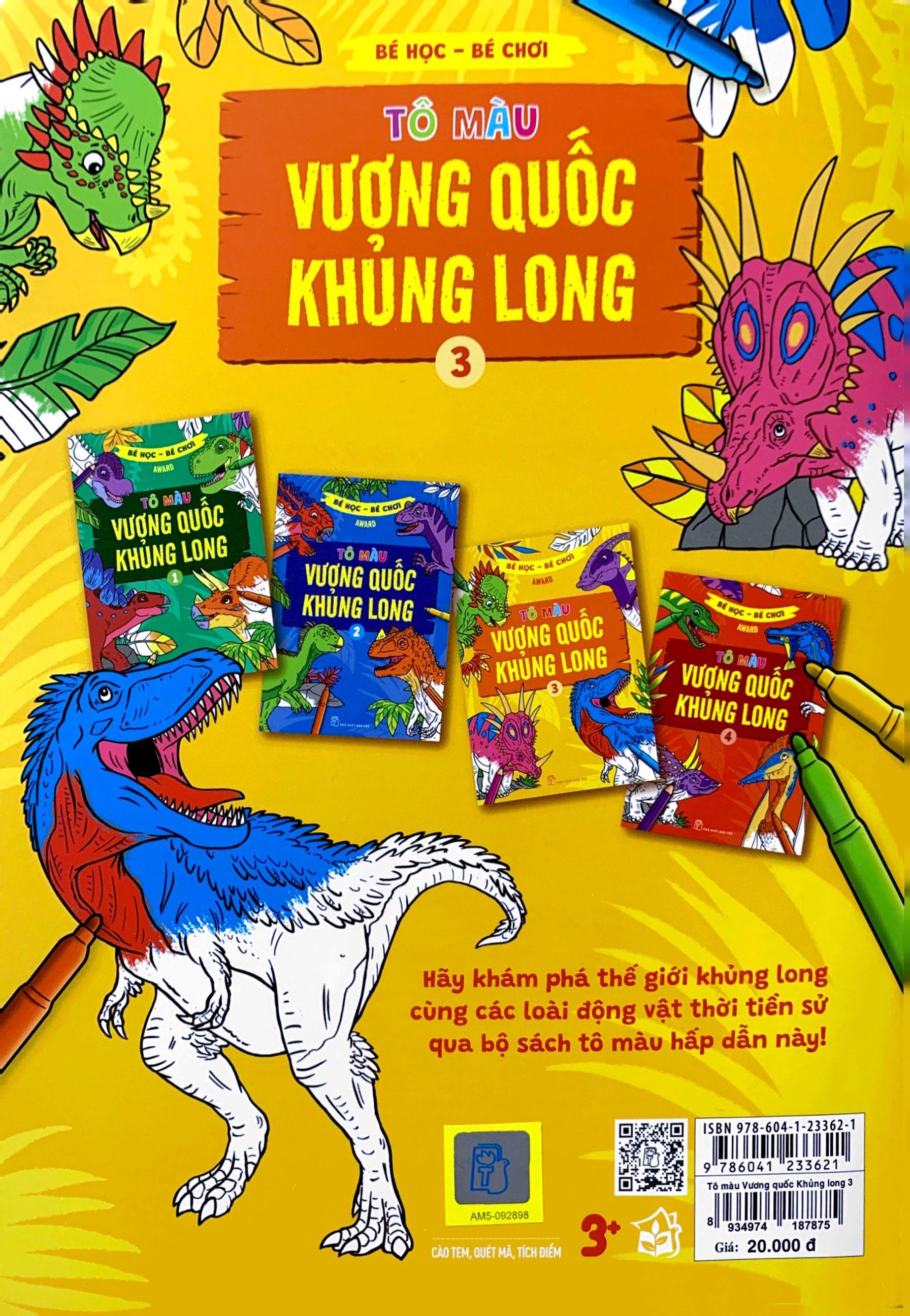 Bé Học-Bé Chơi - Tô Màu Vương Quốc Khủng Long 3
