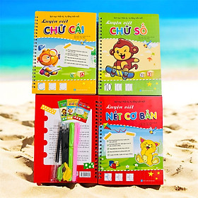 Sách- Combo 3 cuốn Sách Tô bay Luyện viết Bút mực Thần kỳ Tự động biến mất (Nét cơ bản, Chữ cái, Chữ số)