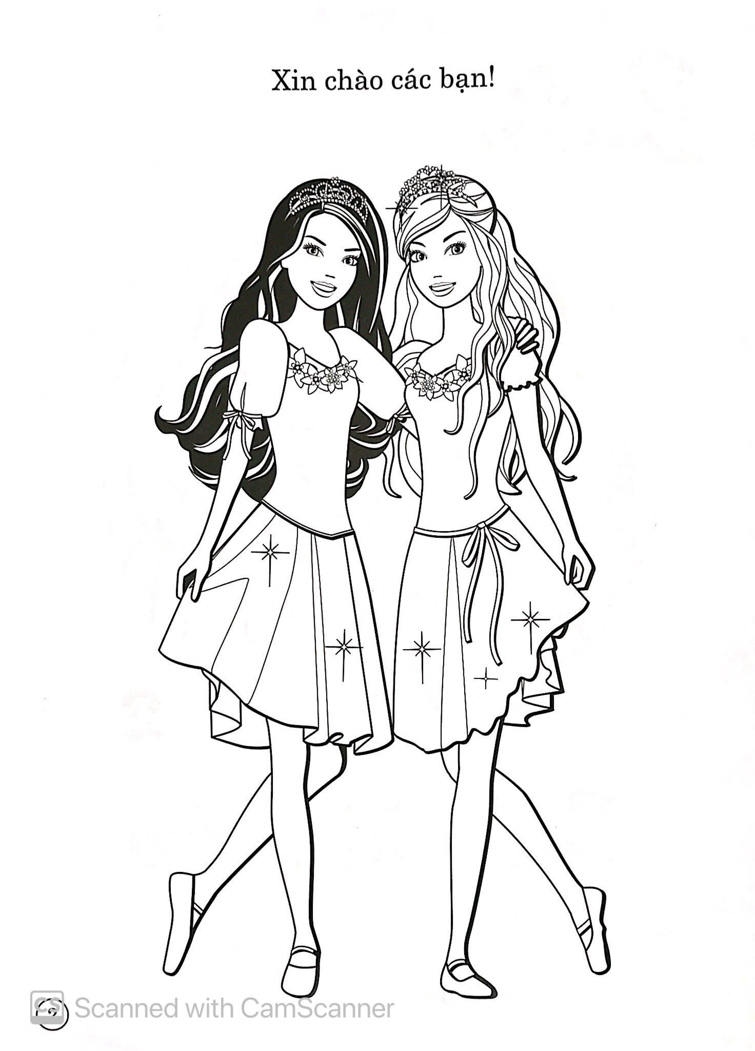 Bộ Sách Tô Màu Có Dán Hình - Barbie Xinh Đẹp (Bộ 4 Cuốn)