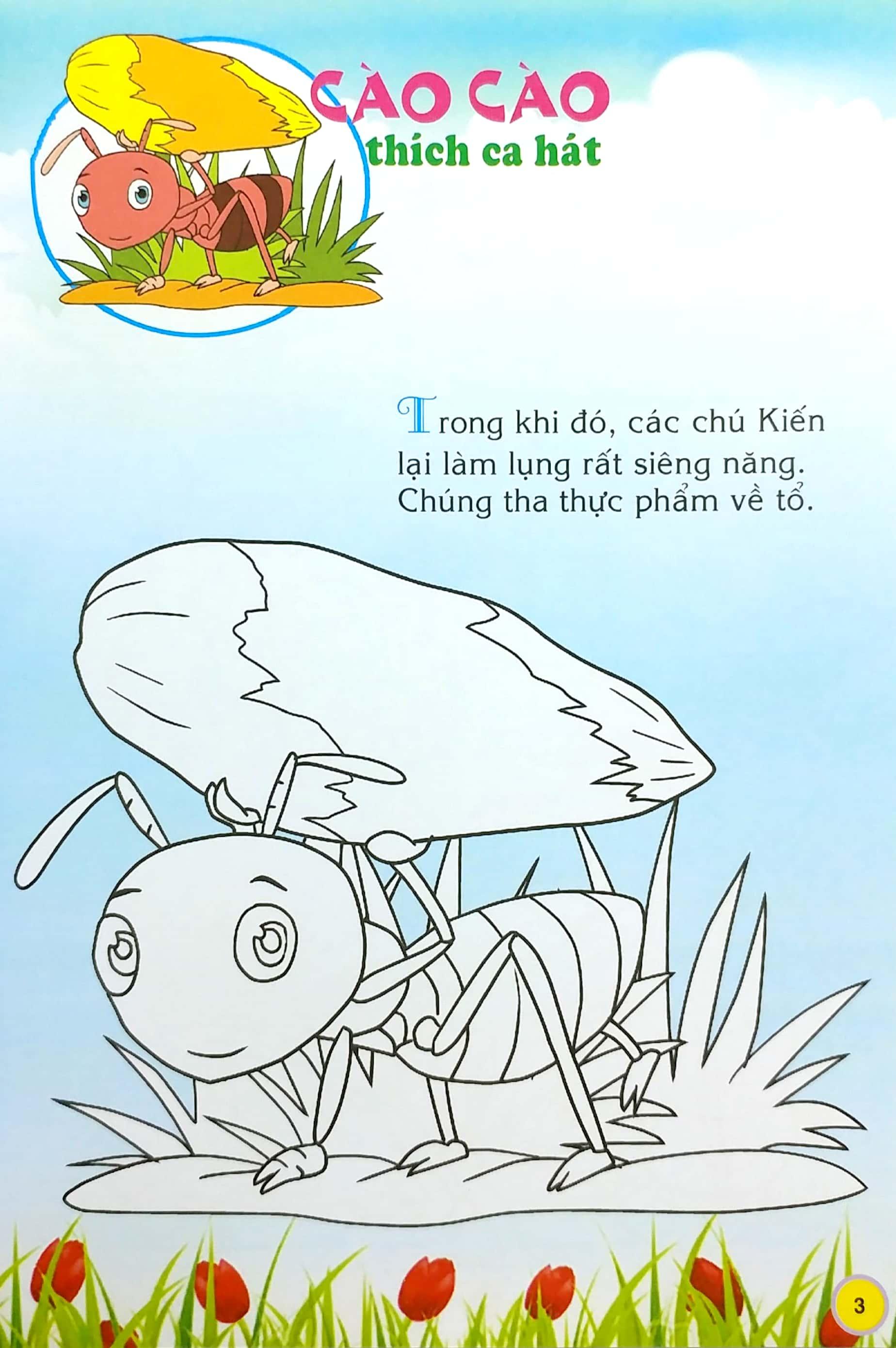 Em Đọc Ngụ Ngôn Và Tô Màu: Cào Cào Thích Ca Hát