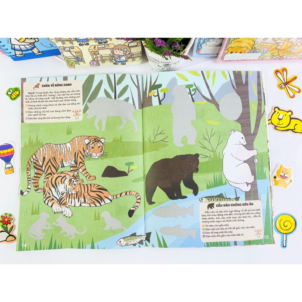 Sách - Combo 10 cuốn Sticker Bước Vào Thế Giới Thiên Nhiên Kỳ Thú Tập 1+2 - ndbooks