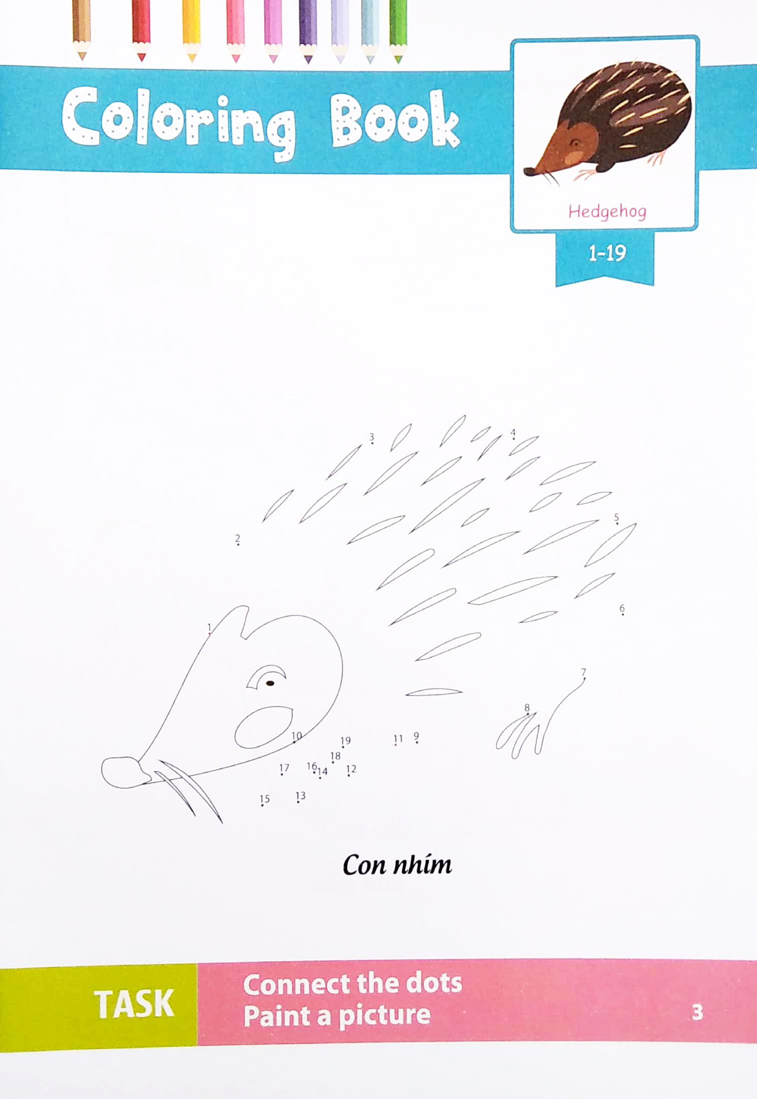 Dot To Dot Coloring Book - Nối Số & Tô Màu - Động Vật Hoang Dã