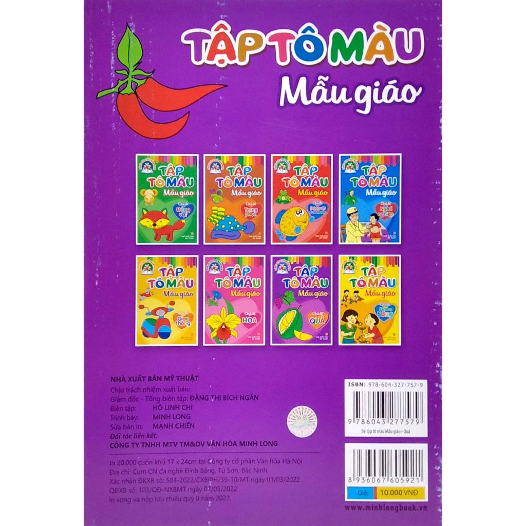 Tập Tô Màu Mẫu Giáo - Chủ Đề Quả - Bản Quyền