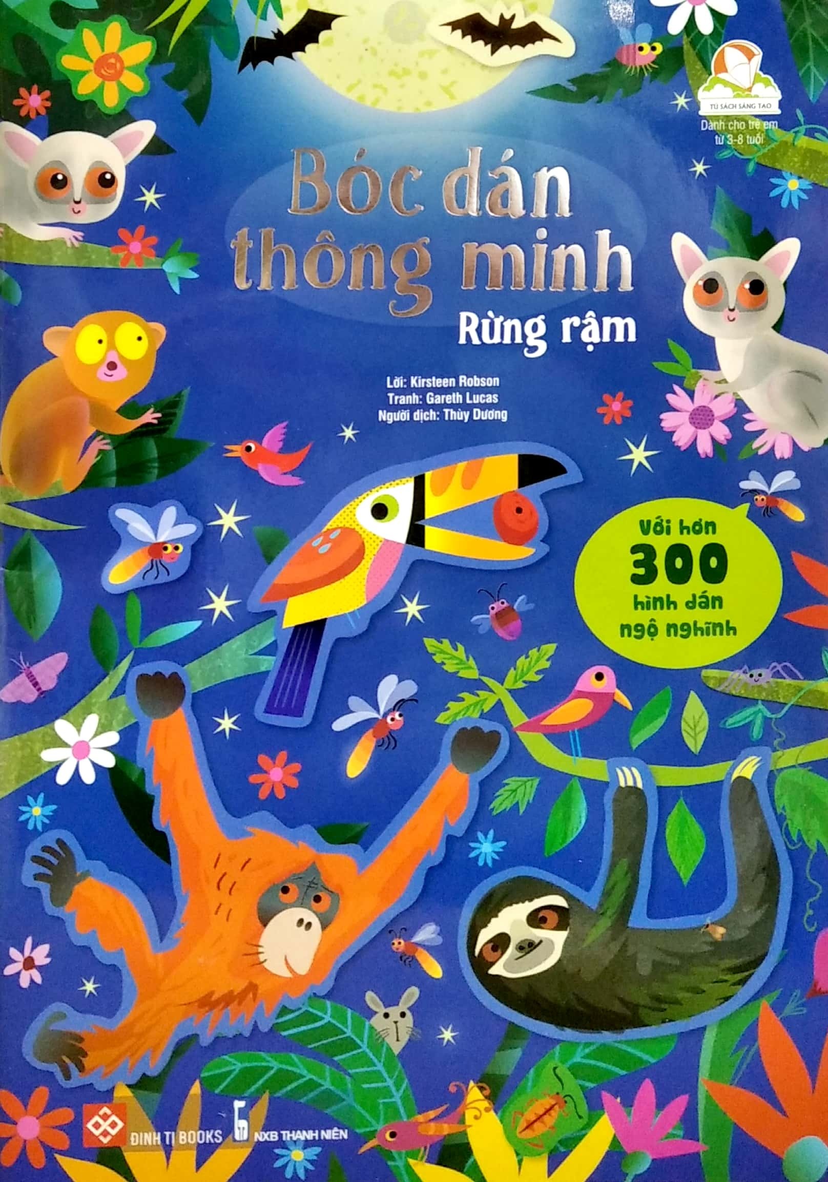 Combo bộ sách học tiếng anh cho trẻ: 4000 Từ Vựng Và Mẫu Câu Tiếng Anh Thiết Yếu Cho Trẻ Em + Bóc Dán Thông Minh - Rừng Rậm