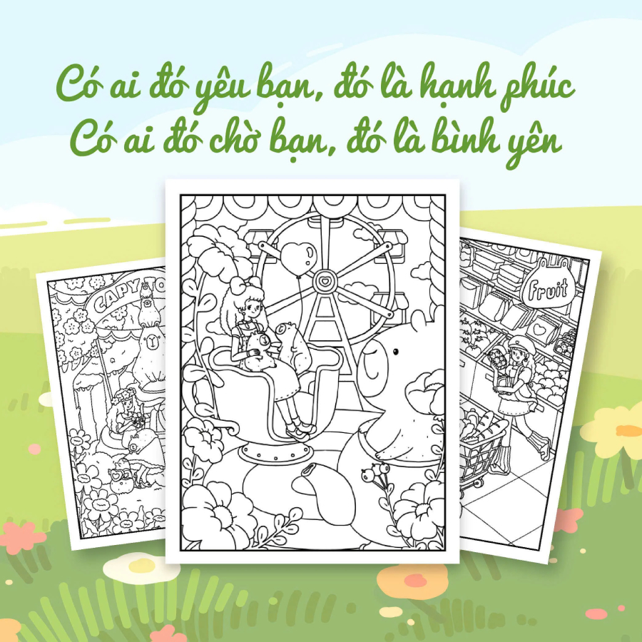 Sách Tô Màu Chữa Lành - Thị Trấn Capy - MEGA