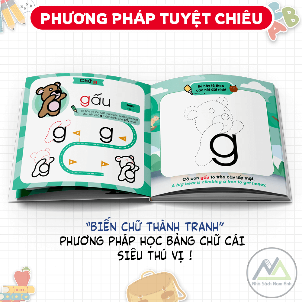 Combo Sách Làm Quen Chữ Cái Tiếng Việt - Tập 1 + 2 TẶNG BỘ BÚT SÁP MÀU THIÊN LONG - Tác giả Dr. Pencil & Rose
