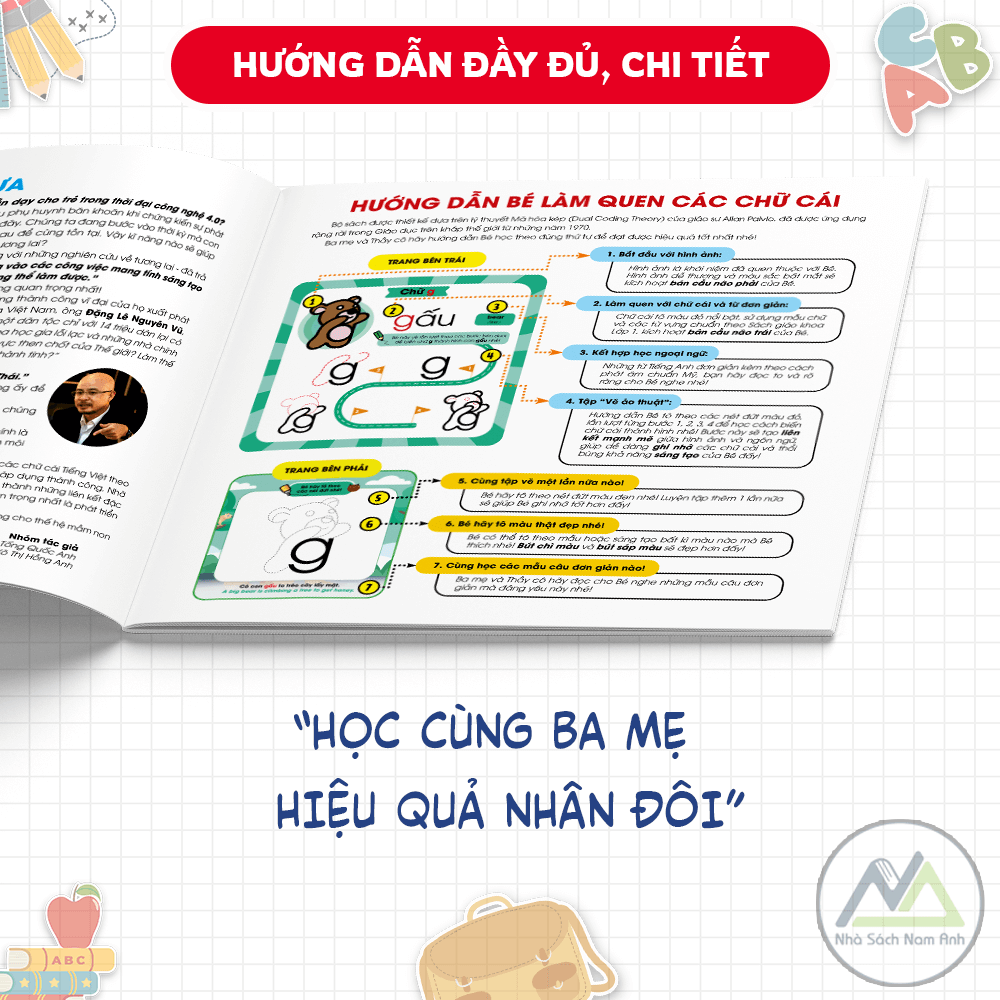 Combo Sách Làm Quen Chữ Cái Tiếng Việt - Tập 1 + 2 TẶNG BỘ BÚT SÁP MÀU THIÊN LONG - Tác giả Dr. Pencil & Rose