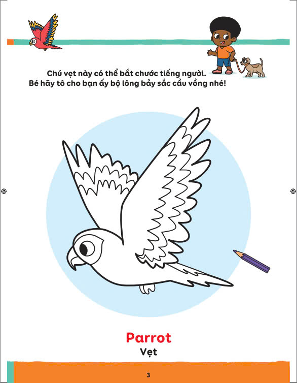 Sách - First Words Learn, Stick & Color - Học, Dán Và Tô Màu - ndbooks