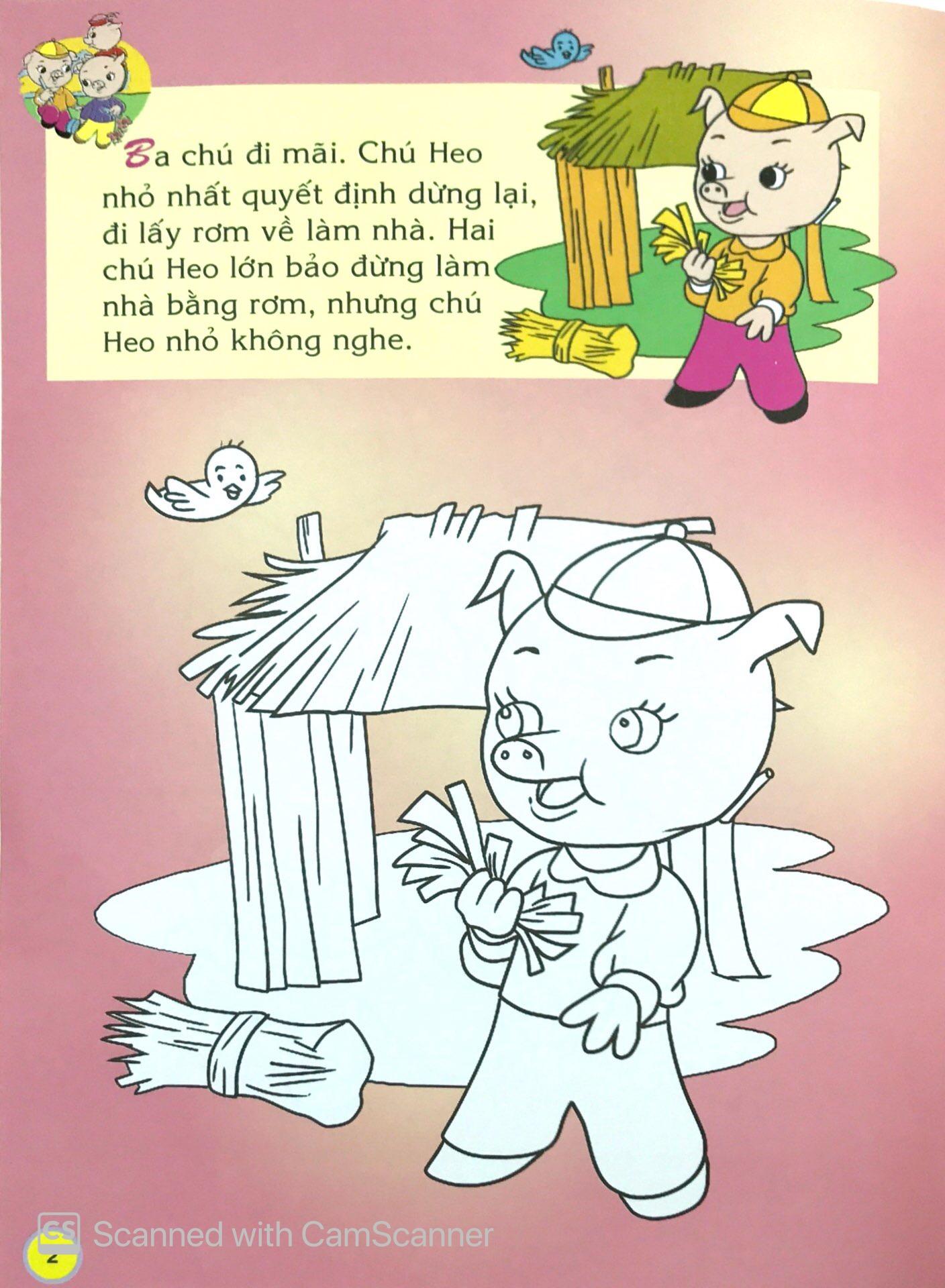 Em Đọc Ngụ Ngôn Và Tô Màu: 3 Chú Heo Xây Nhà