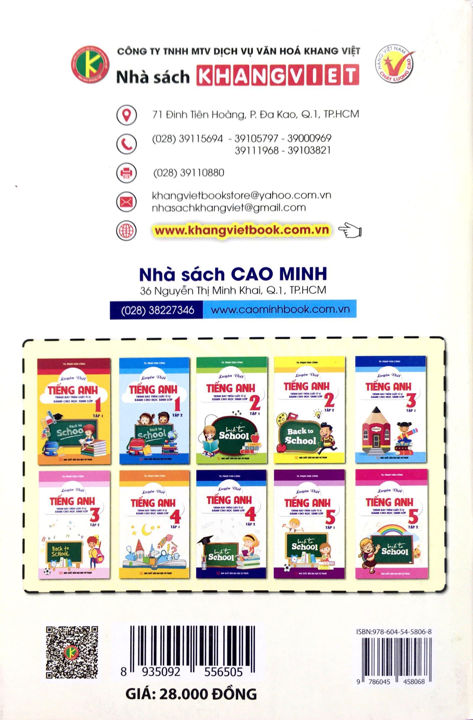 Luyện Viết Tiếng Anh Trình Bày Trên Giấy Ô Li Dành Cho Học Sinh Lớp 5 Tập 2