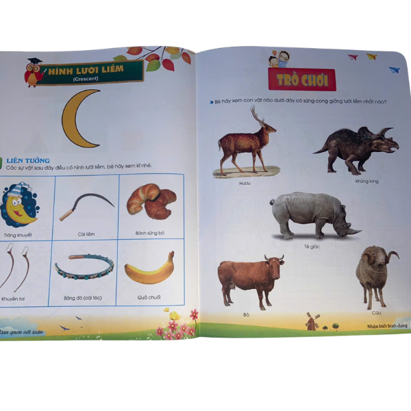 Sách Nhận Biết Hình Dạng Bé Làm Quen Với Toán 3-6 Tuổi Trò Chơi Liên Tưởng