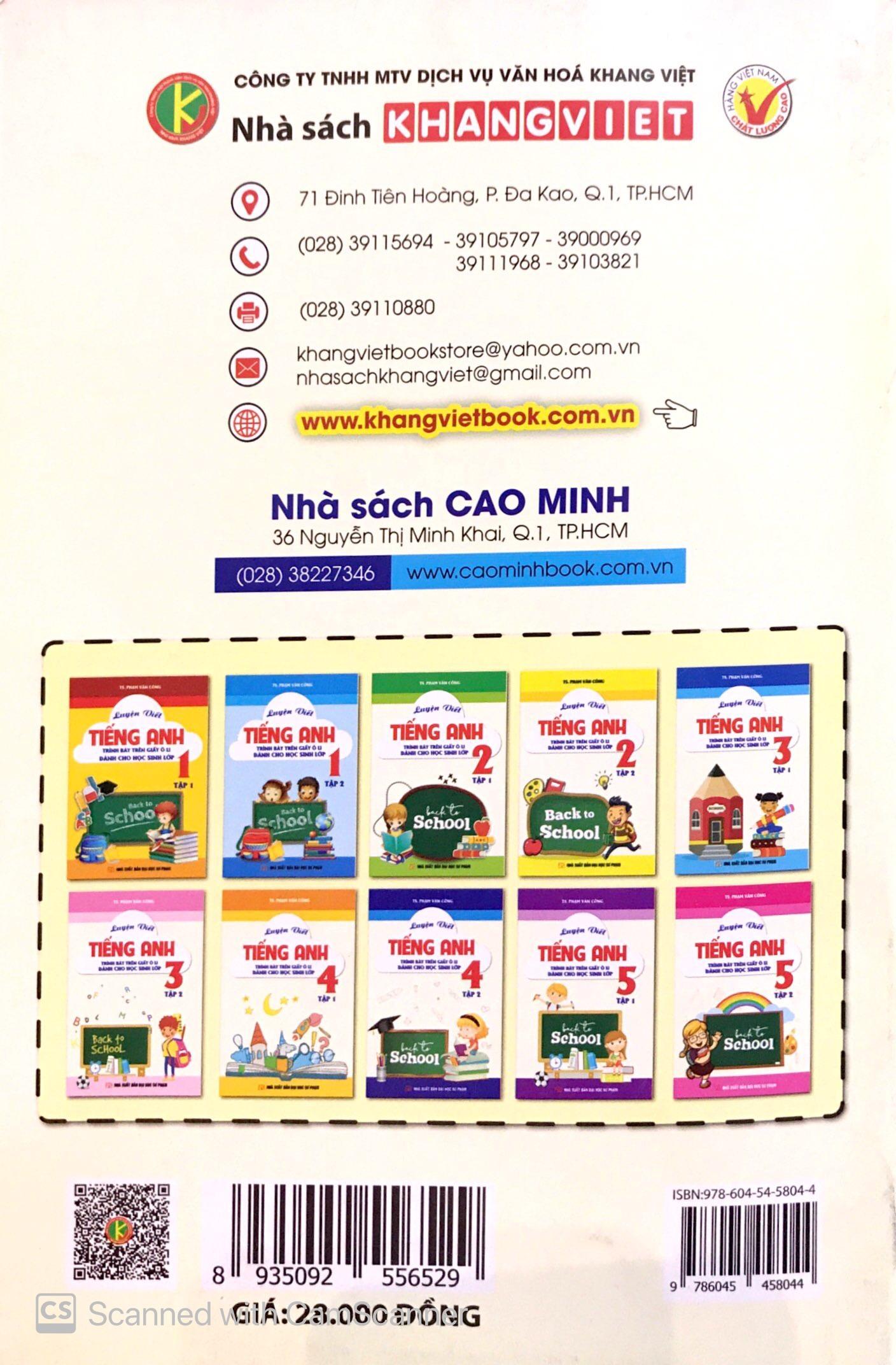 Luyện Viết Tiếng Anh Trình Bày Trên Giấy Ô Li Dành Cho Học Sinh Lớp 4 Tập 2