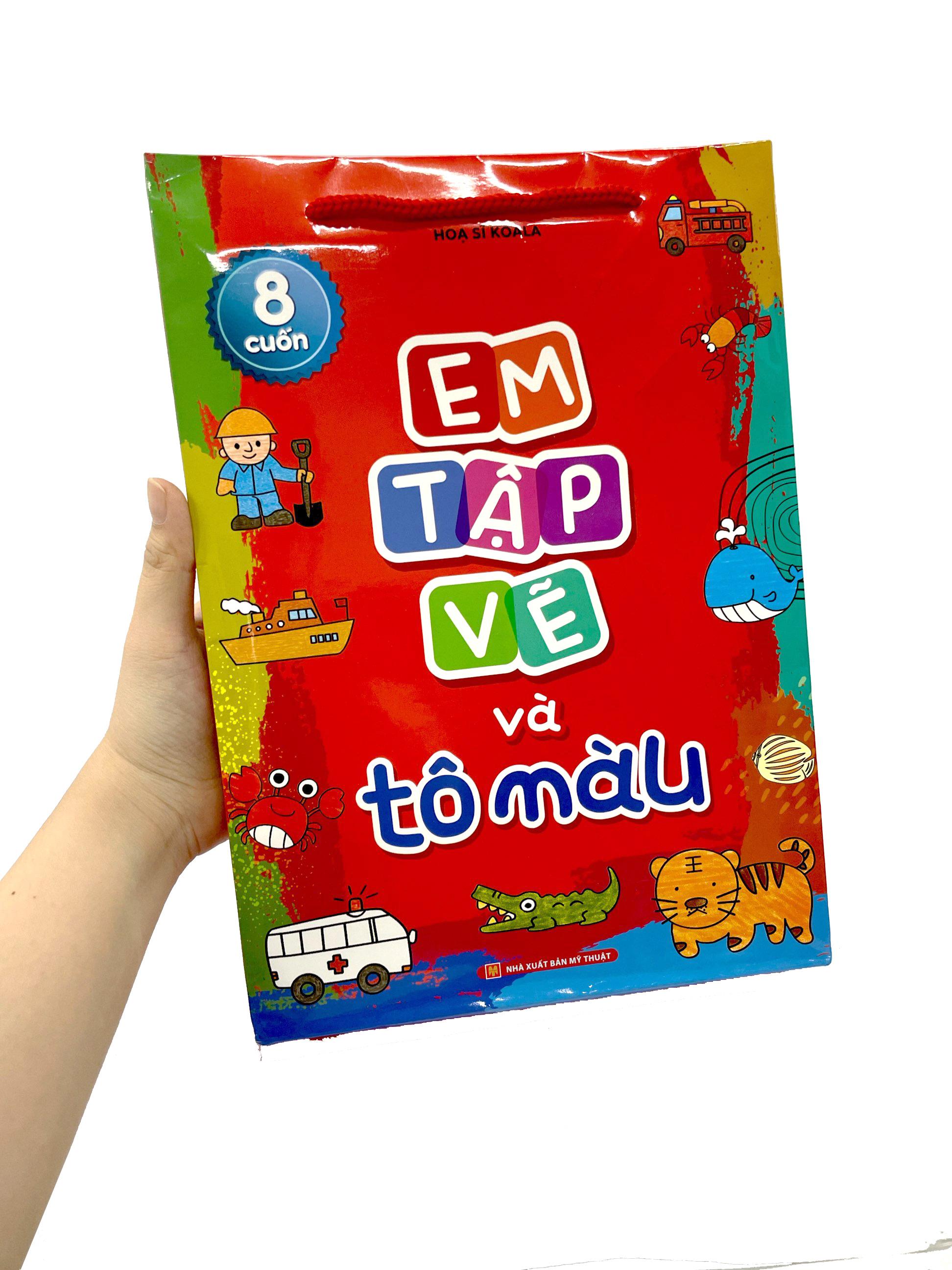 Bộ Sách Em Tập Vẽ Và Tô Màu (Túi 8 Cuốn)