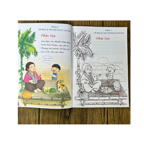 Tô màu, tập viết và thực hành Đạo Làm Con