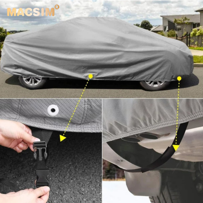 Bạt phủ ô tô chất liệu vải không dệt 3 lớp cao cấp thương hiệu MACSIM cho xe ô tô BMW 3 Series - màu ghi